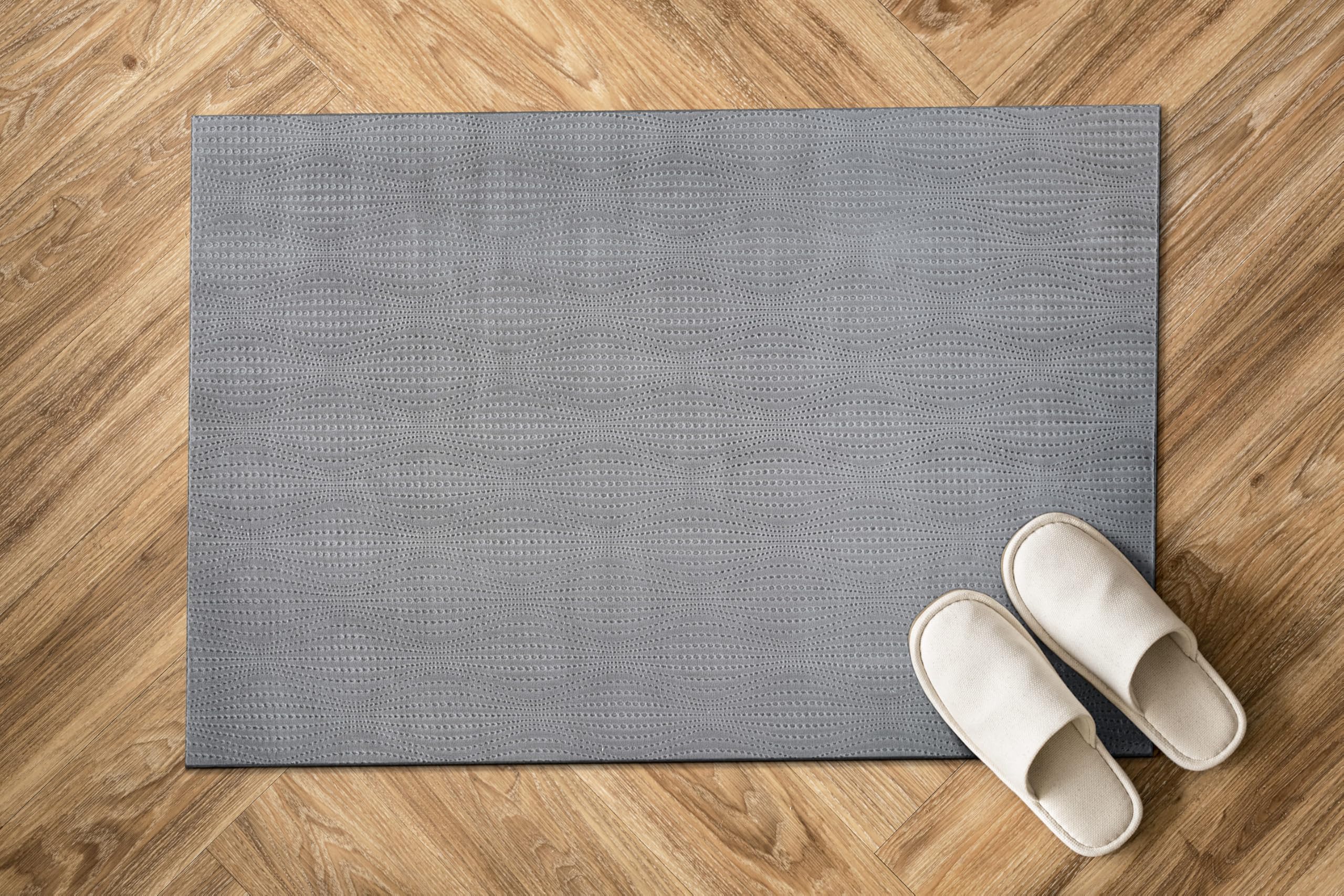 Luul Home Modern Gray Non Slip Door Mat 2x3 Non Skid Soft Rubber Back Door Mat for Entryway Kitchen Rug for Bathroom Mat Easy Cleaning Stain Resistant