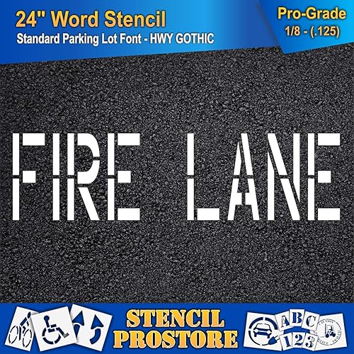 Miniatura 7 de Plantillas de marcado de pavimento  Plantilla de carril de fuego de 24 pulgadas  24 x 90 x 116 pulgadas (63 mil)  Ligero