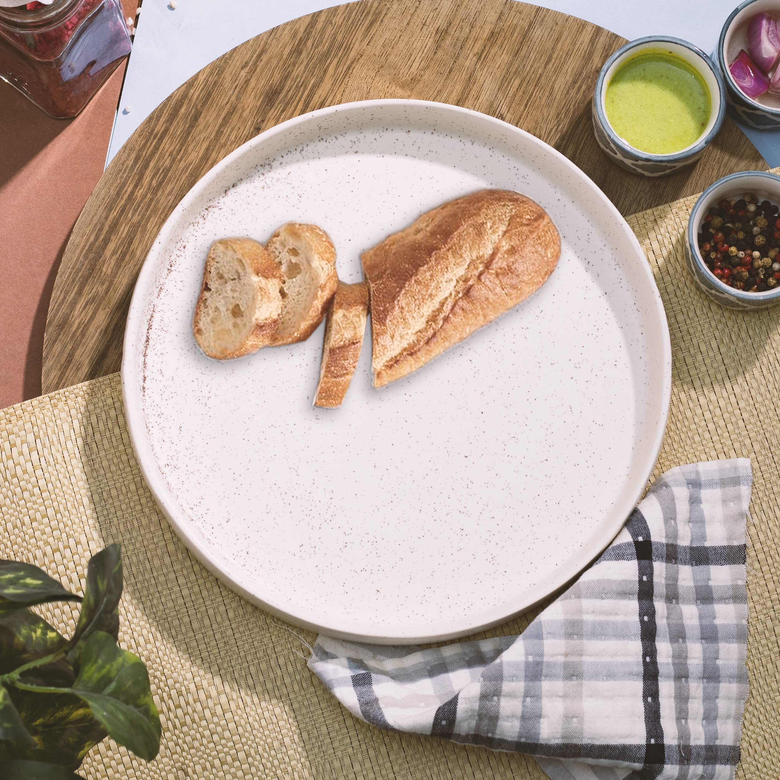 LUPAAVACeramic Serving Dinner Set Tray | Dishes Serveware Plates Platter (White, 10 Inch)