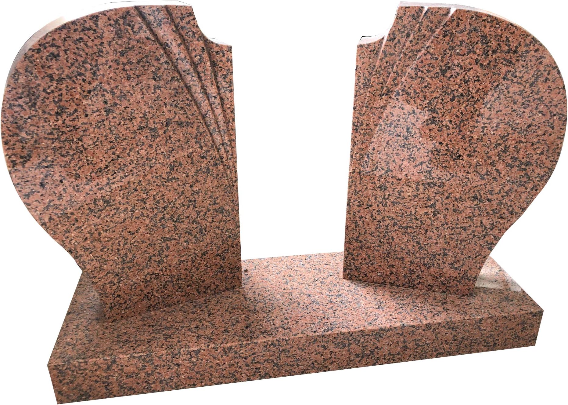 Salmon Granite Upright Monument Gravemarker Headstone Gravestone 30" Length x 24" Height x 4" Thick with Base 40" Length x 4" Height x 12" Width MN-275