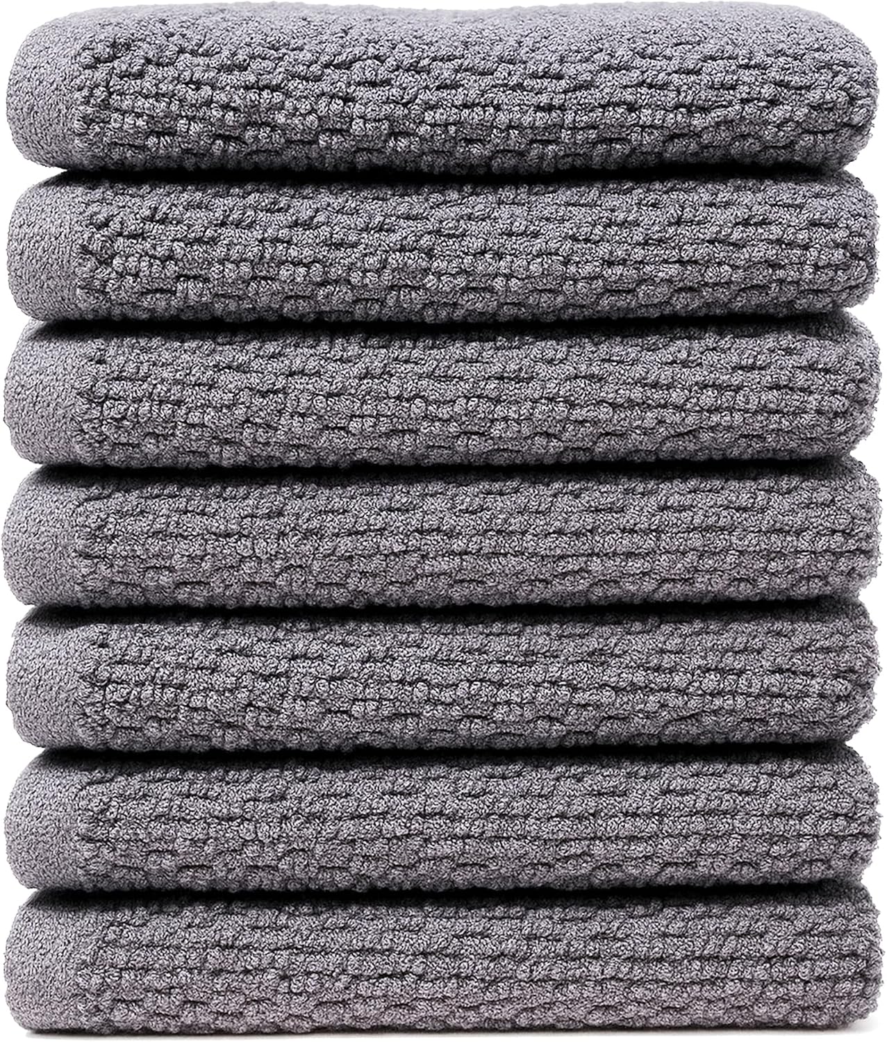 100% Cotton Luxury Washcloths 12x12 – Ultra Soft, Super Absorbent & Quick Dry Terry & Diamond Weave Towels for Face, Hands, Spa, Makeup Removal & Baby Care (MultiPack Sets) (7, Odyssey Grey)