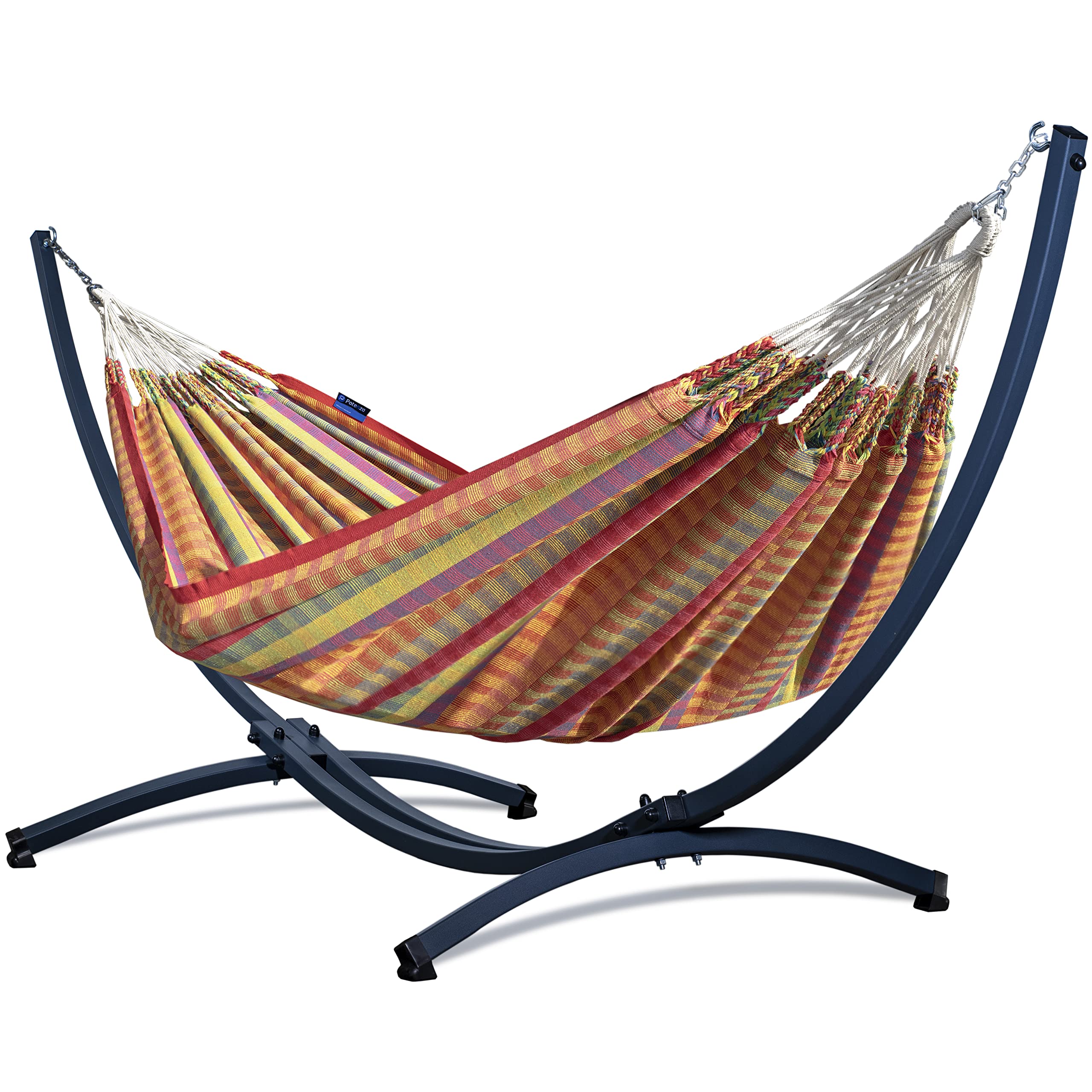 Potenza Amaca colombiana MORENA con struttura in acciaio, per 2 persone, amaca 230 x 160 | portata 220 kg (Colorato, Telaio standard)
