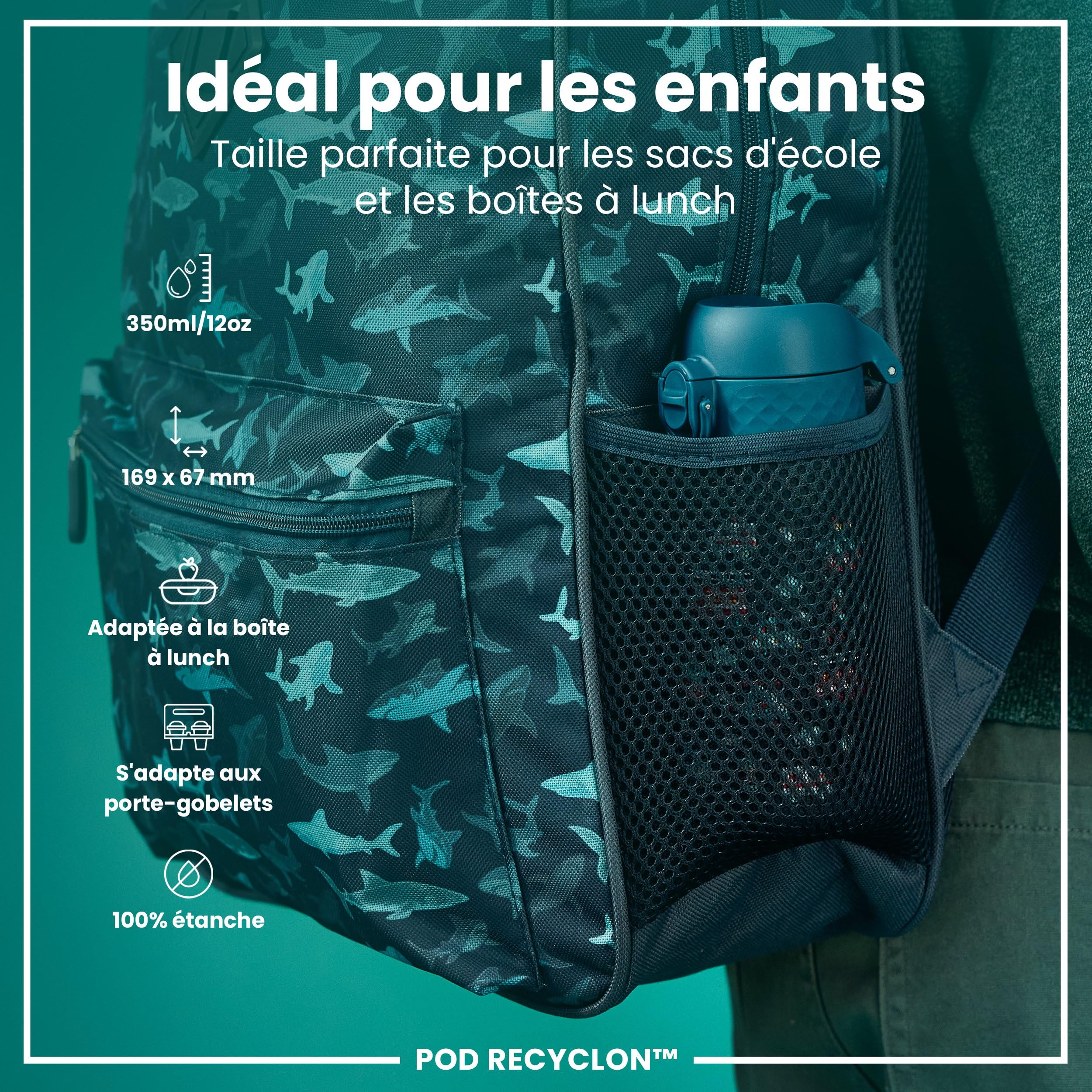 Ion8 Gourde Enfant 350ml Anti-Fuite Verrouillage Sécurisé Sans BPA Lave-Vaisselle