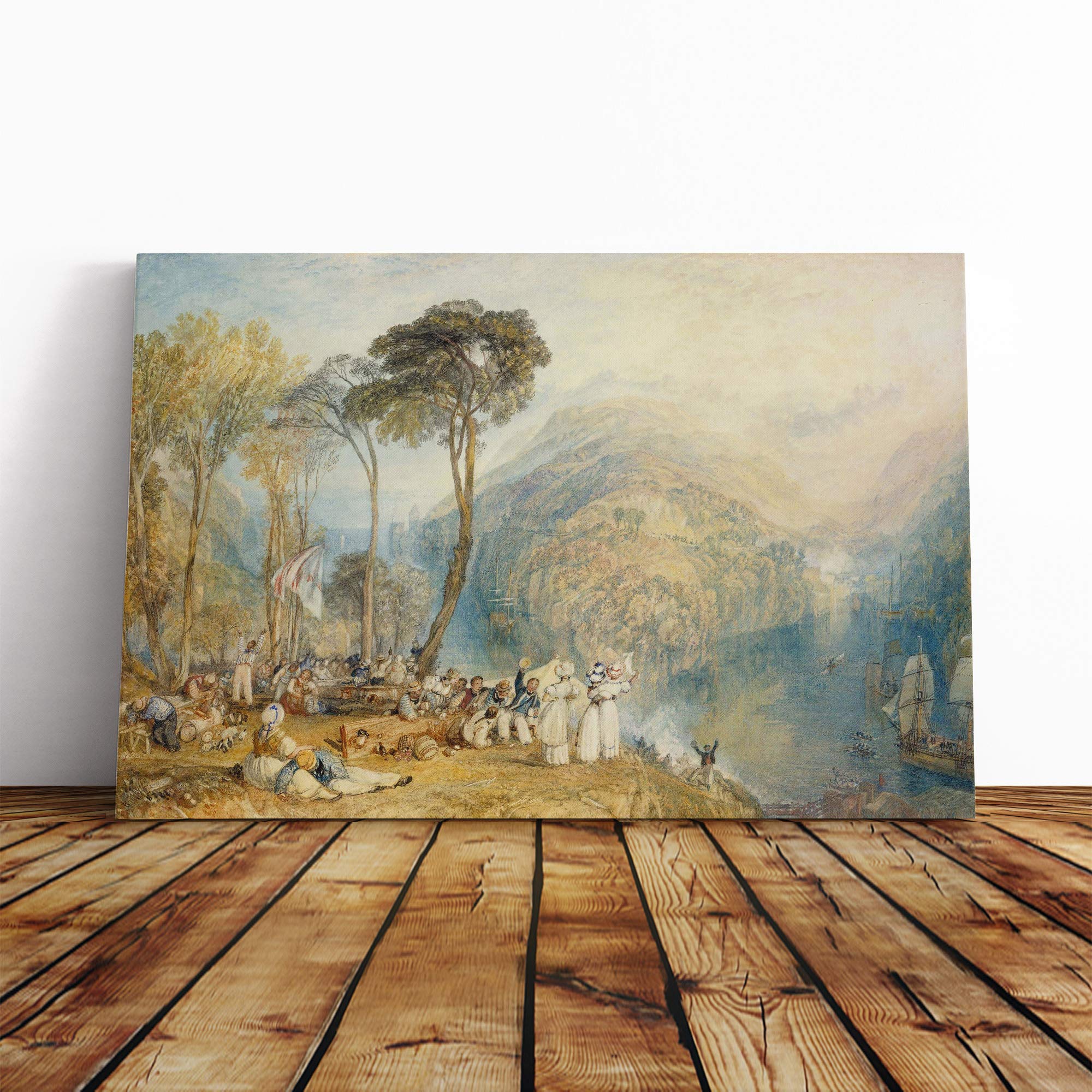 Joseph Mallord William Turner Dartmouth Cove Canvas Print | Gallery Wrapped 30mm Frame Wall Art | 30x20 inches | Ready to Hang | Contemporary Picture | Living Room Bedroom Lounge Office