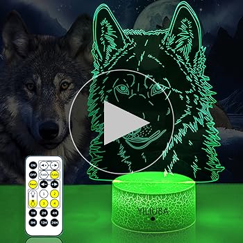 Amazon.com: YILIUBA Wolf Lights, 3D LED Illusion Wolf Lamp