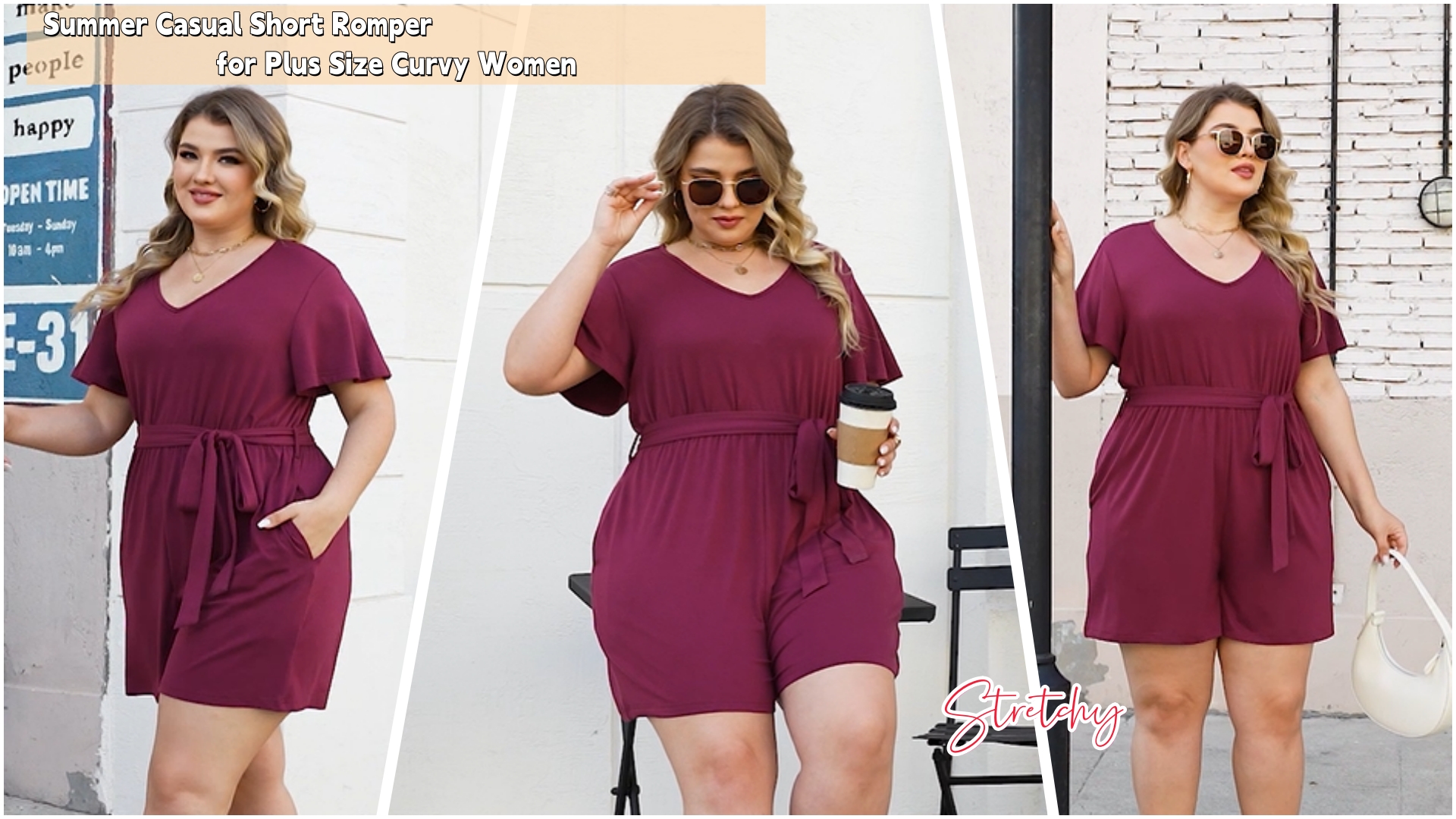 Amazon.com: Nemidor Plus Size Casual Short Romper for Curvy Women