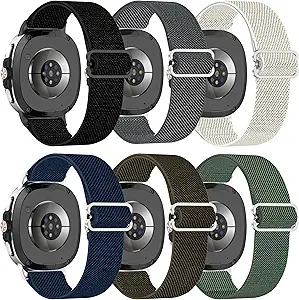 6 Pack Stretchy Braided Bands Compatible With Samsung Galaxy Watch 8 40mm 44mm/Galaxy Watch 8 Classic 46mm,Elastic Nylon Sports Strap,For Both Men And Women