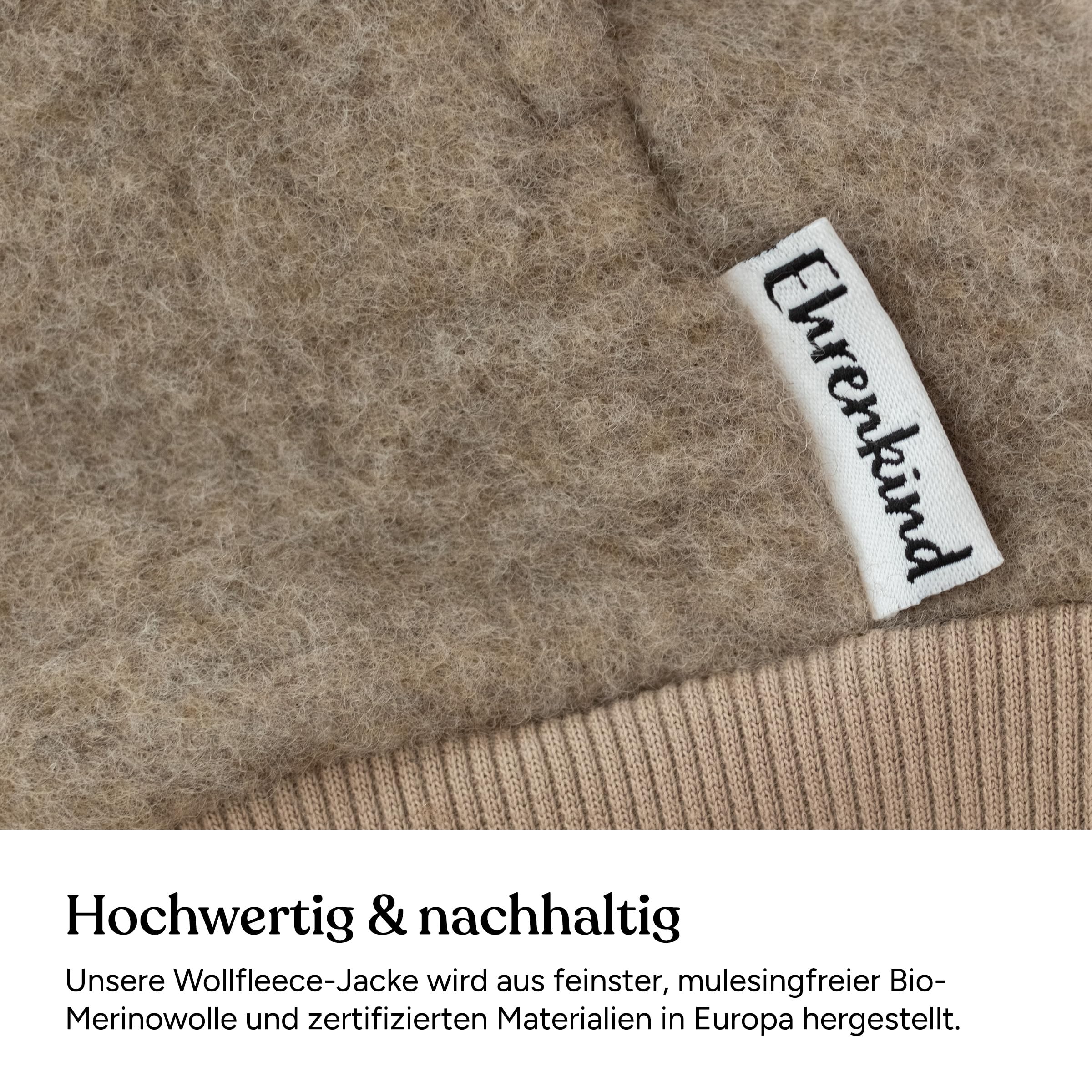 Ehrenkind® Fleecejacke, Wollfleece in feinster Bio-Merino Wolle, Atmungsaktiv & temperaturausgleichend, Fleecejacke Kinder