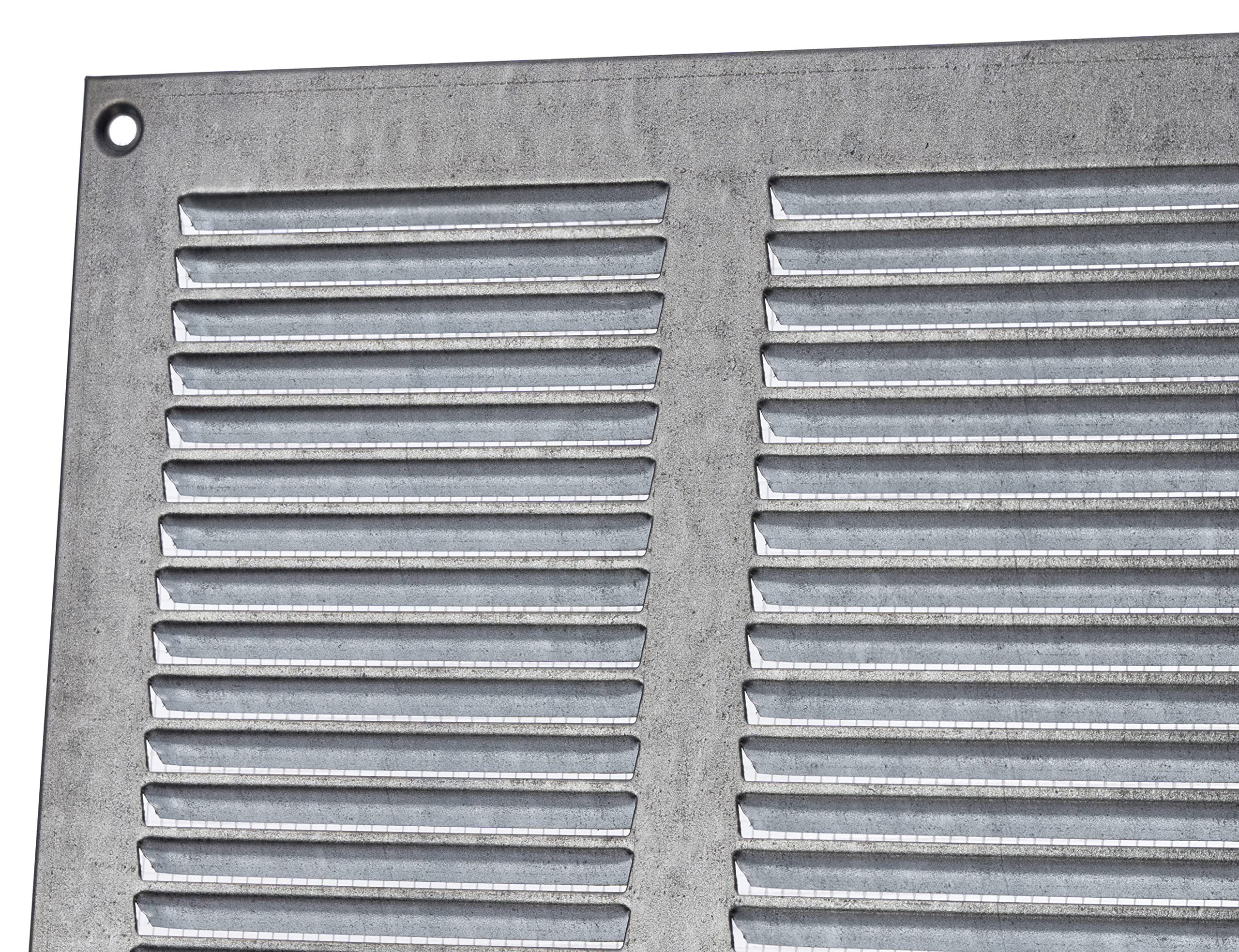 Grille de ventilation en métal galvanisé 500 x 300 mm avec protection contre les insectes - Grille pour aération - Grille d’évacuation