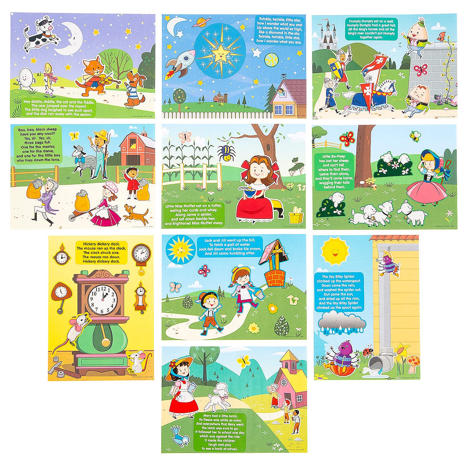 Nursery Rhyme Mini Sticker Scenes, 20 Pieces