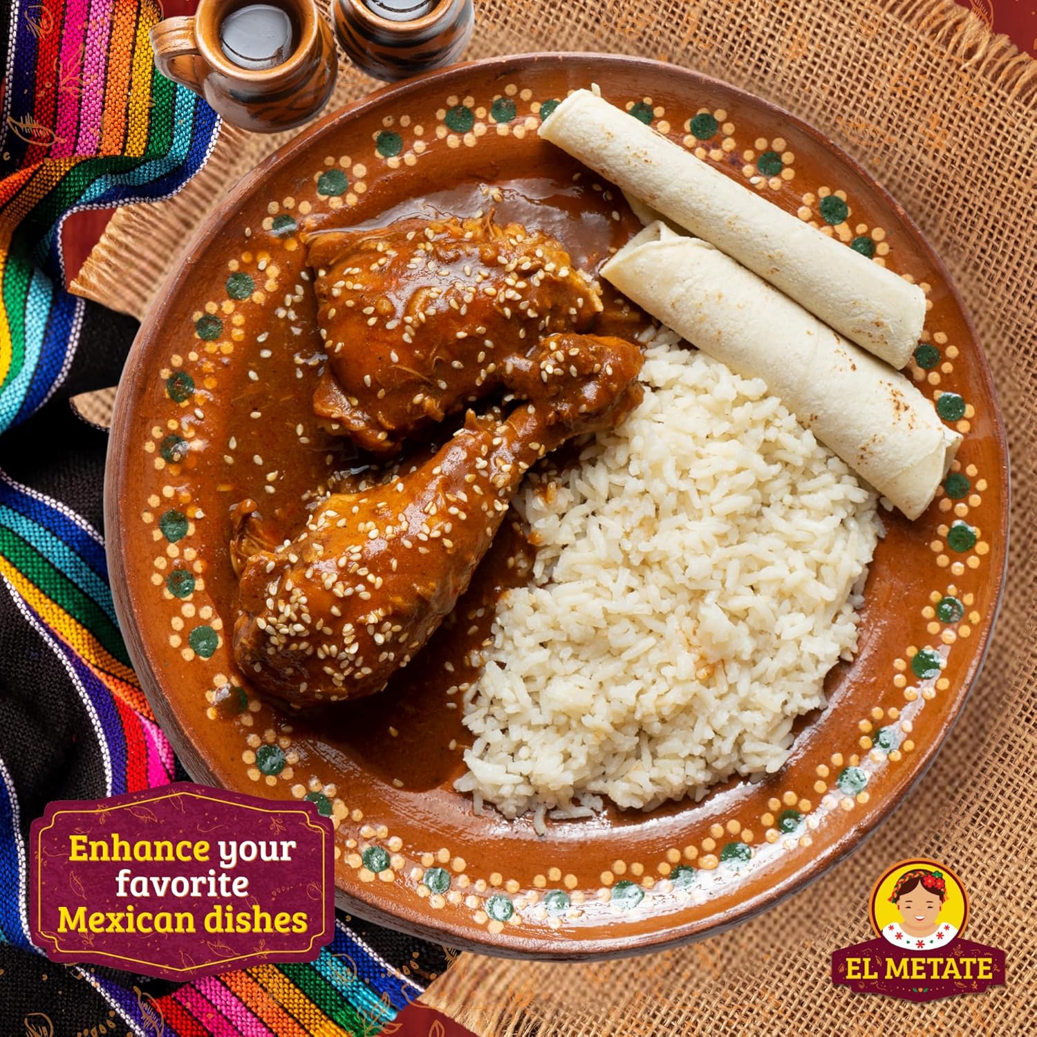 El Metate - Mole Negro Oaxaqueño - Authentic Oaxacan Black Mole Sauce - 17.63 Oz (5)