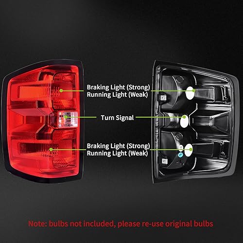 Miniatura 8 de AUTOSAVER88 Conjunto de luz trasera LED compatible con Chevy Silverado 1500 2014-2019, 2015-2019 2500 HD3500 HD, 2019 1500 LD, 2015-2019 GMC Sierra