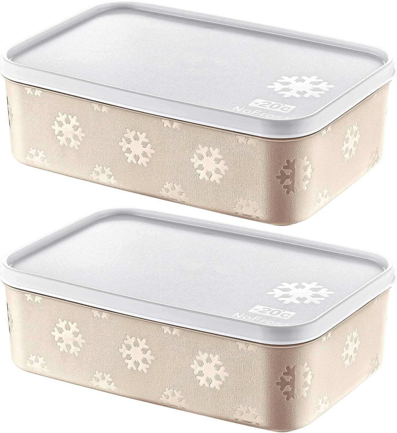 Smartware 2'Li Set No Frost Saklama Kabı Latte 1600 ML
