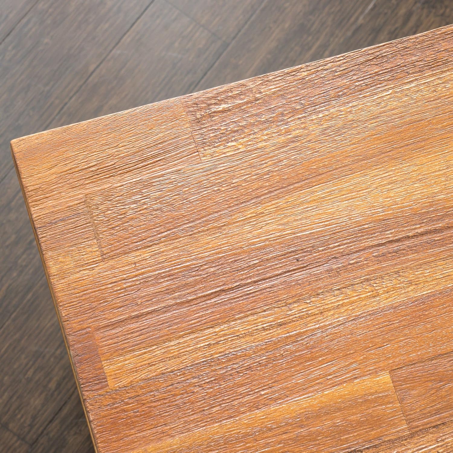 Sandblast Rustic Wood Iron Nested Tables (Set of 2)