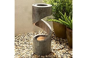 Glitzhome GH11250 Outdoor Polyresin Curved Waterfall Fountain