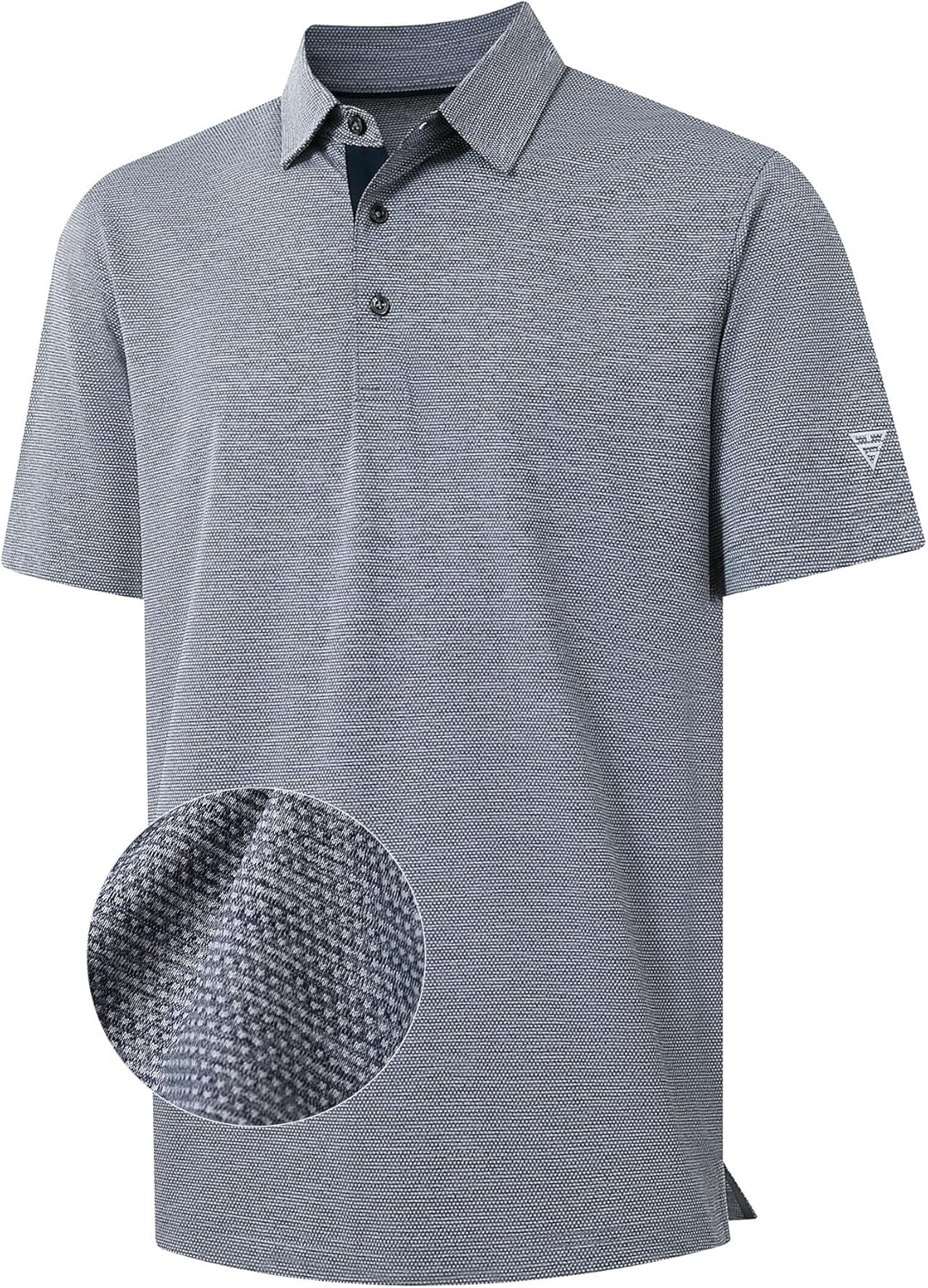 M MAELREG Golf Shirts for Men Dry Fit Short Sleeve Performance Moisture Wicking Heather Jacquard Active Mens Polo Shirts