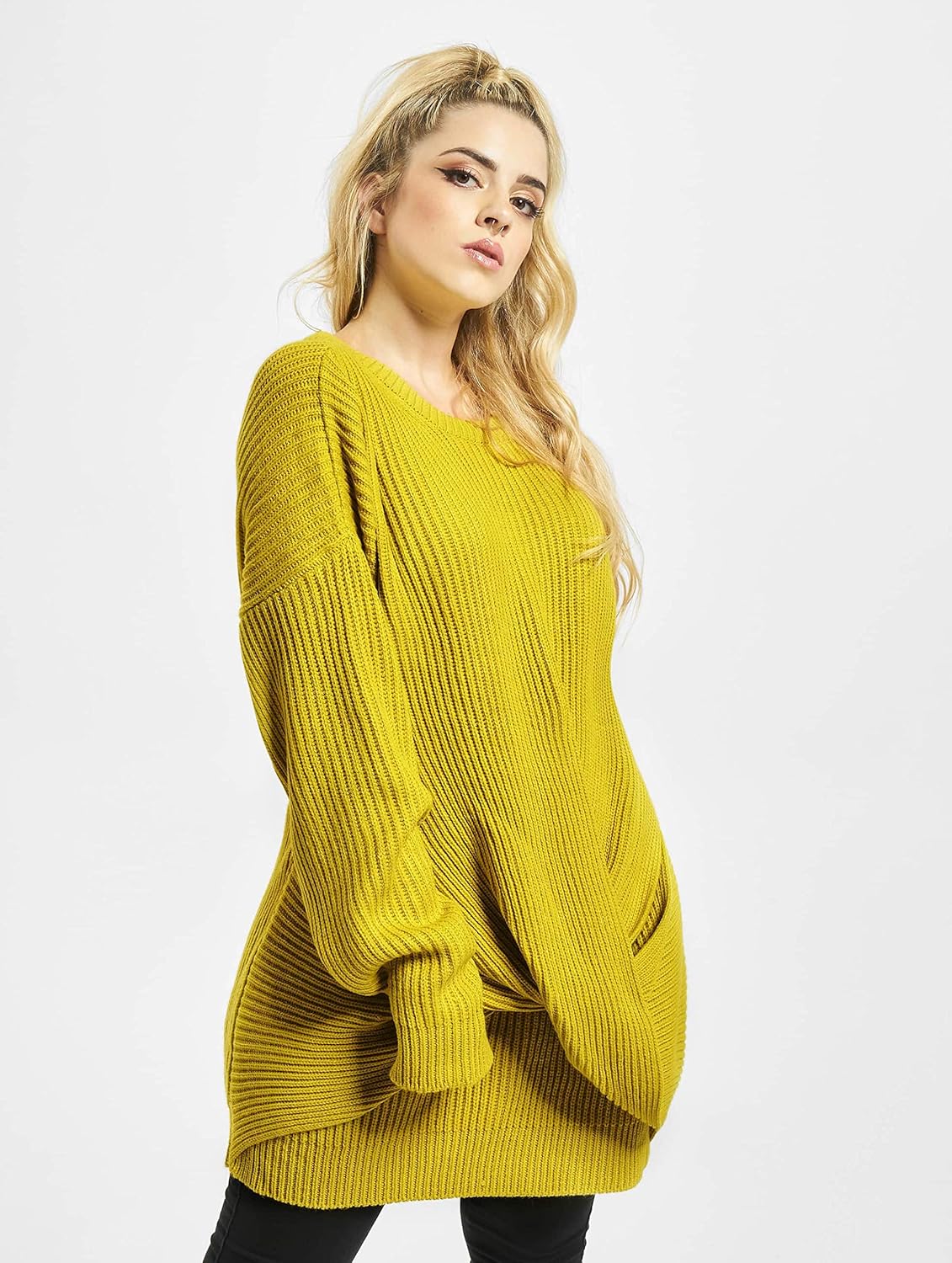 Urban Classics Women's Wrapped Sweater Sweatshirt XXL Yellow (Lemonmustard 01446)