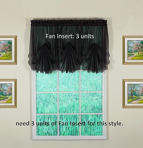 Vista 433 de Today's Curtain - Cortina Emelia de gasa original, panel de 84 pulgadas, negro, 60 pulgadas de ancho x 84 pulgadas de largo