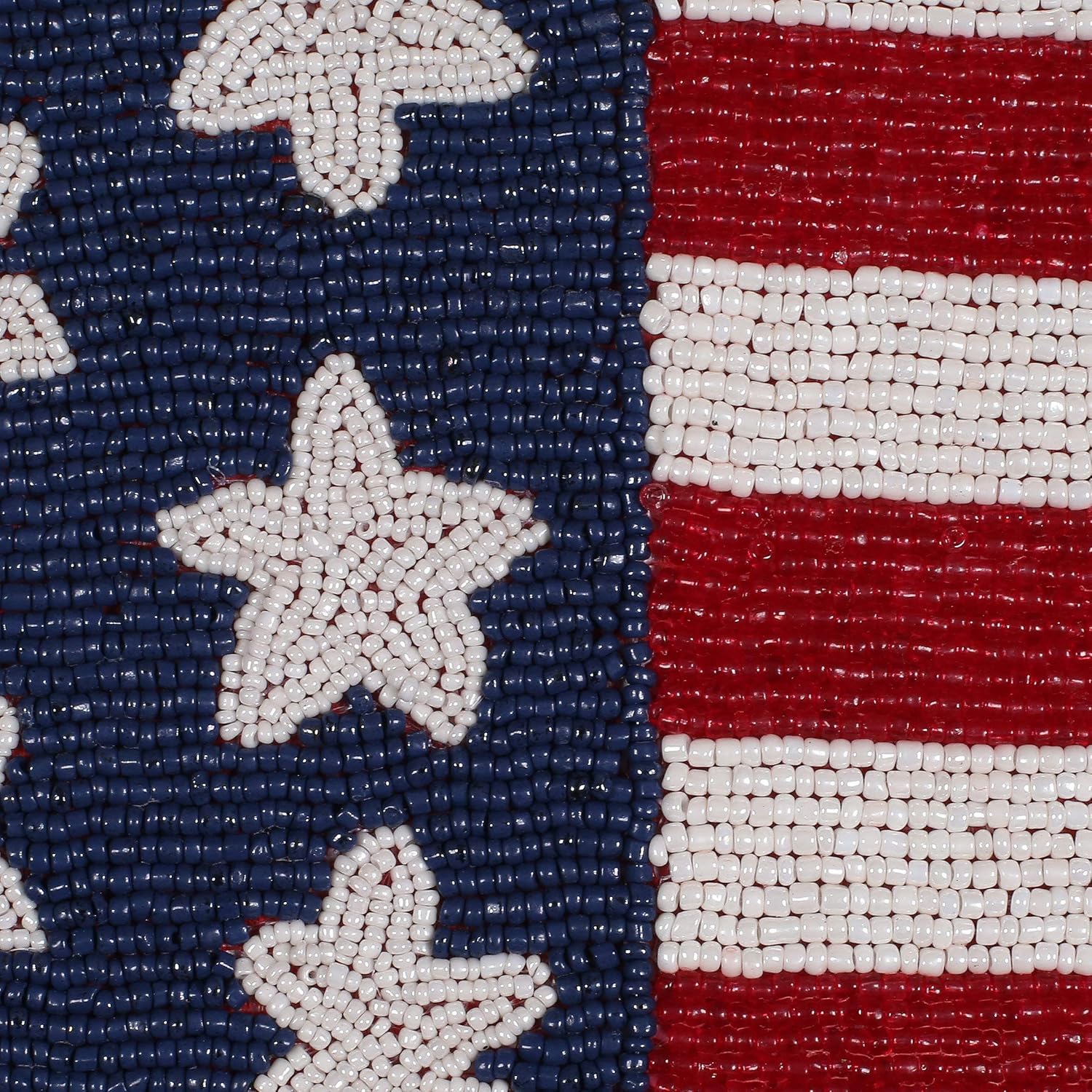 Lightnpro Beaded Table Runner 13x36 Inch - American Flag Design Heart Shape Patriotic Table Décor for 4th of July, Independence Day, Christmas Thanksgiving Holidays & Special Events - Red Blue White