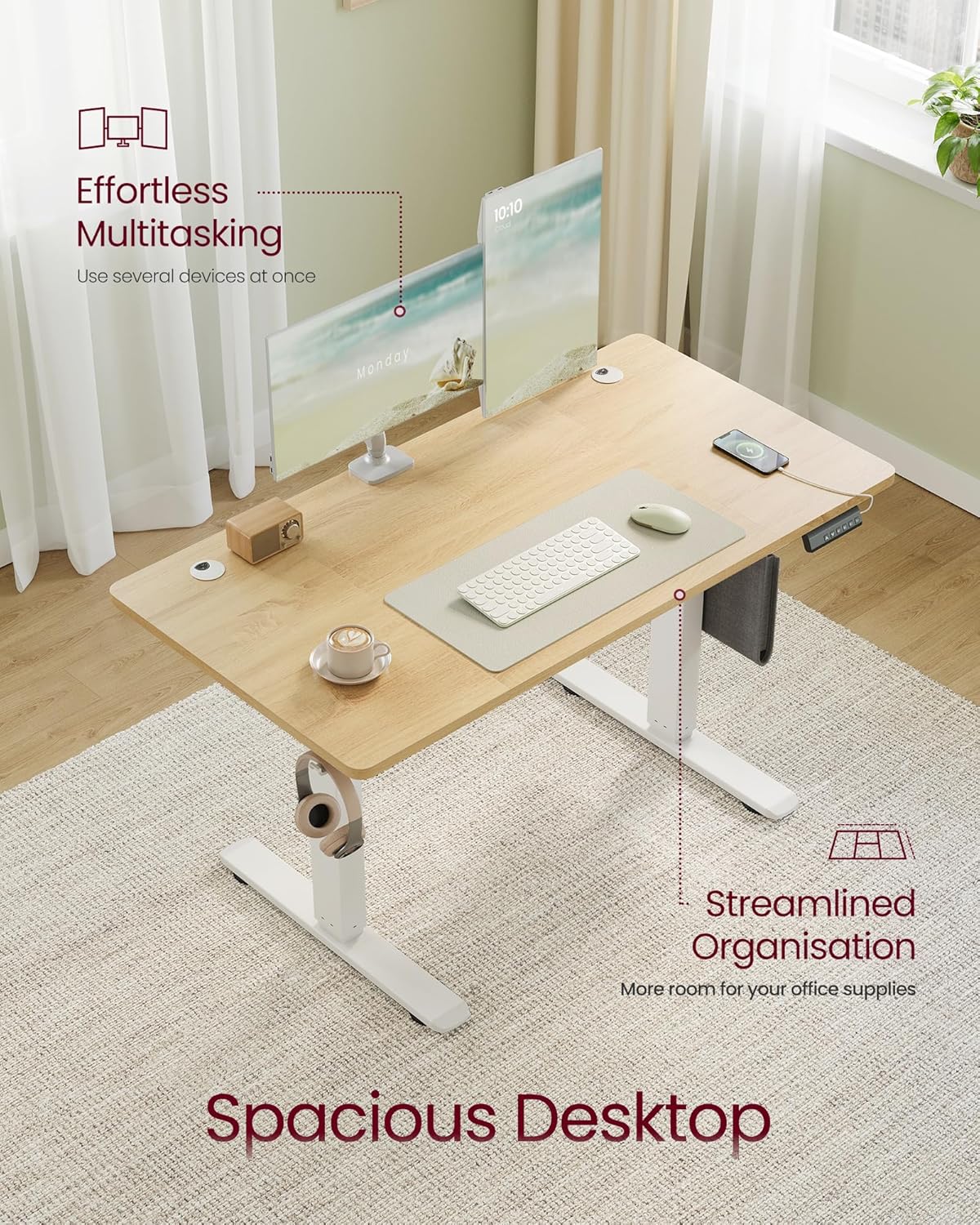 adjustable standing desk home office UK setup