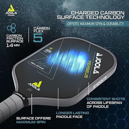 Miniatura 3 de JOOLA Professional Pickleball Paddles  Charged Surface Technology for Power & Feel  Select Perseus or Hyperion Shape  Fully Encased Carbon Fiber