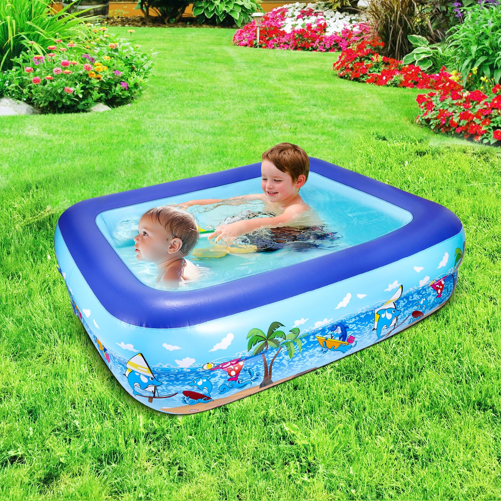 Piscines Gonflables, Piscine Rectangulaire Enfants pour ExtéRieur