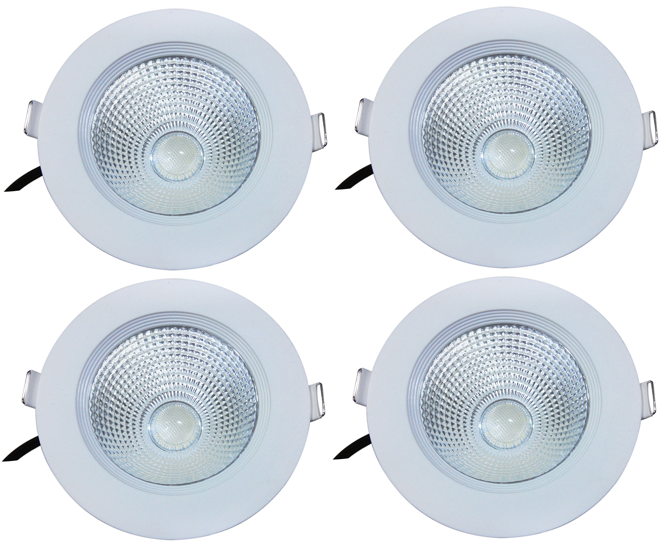 BENE® Gleam Virgin Plastic Round Ceiling Light, (Yellow 7w, Pack of 4 Pcs)
