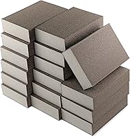 Jamiikury 16-Pack 220 Grit Sanding Sponges - Washable Reusable Wet/Dry Blocks for Wood, Metal, Furniture, Paint & Drywall