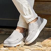 Vista 8 de OrthoComfoot Zapatos ortopédicos cómodos sin cordones para hombre con soporte de arco, mocasines ortopédicos para fascitis plantar, zapatos de lona