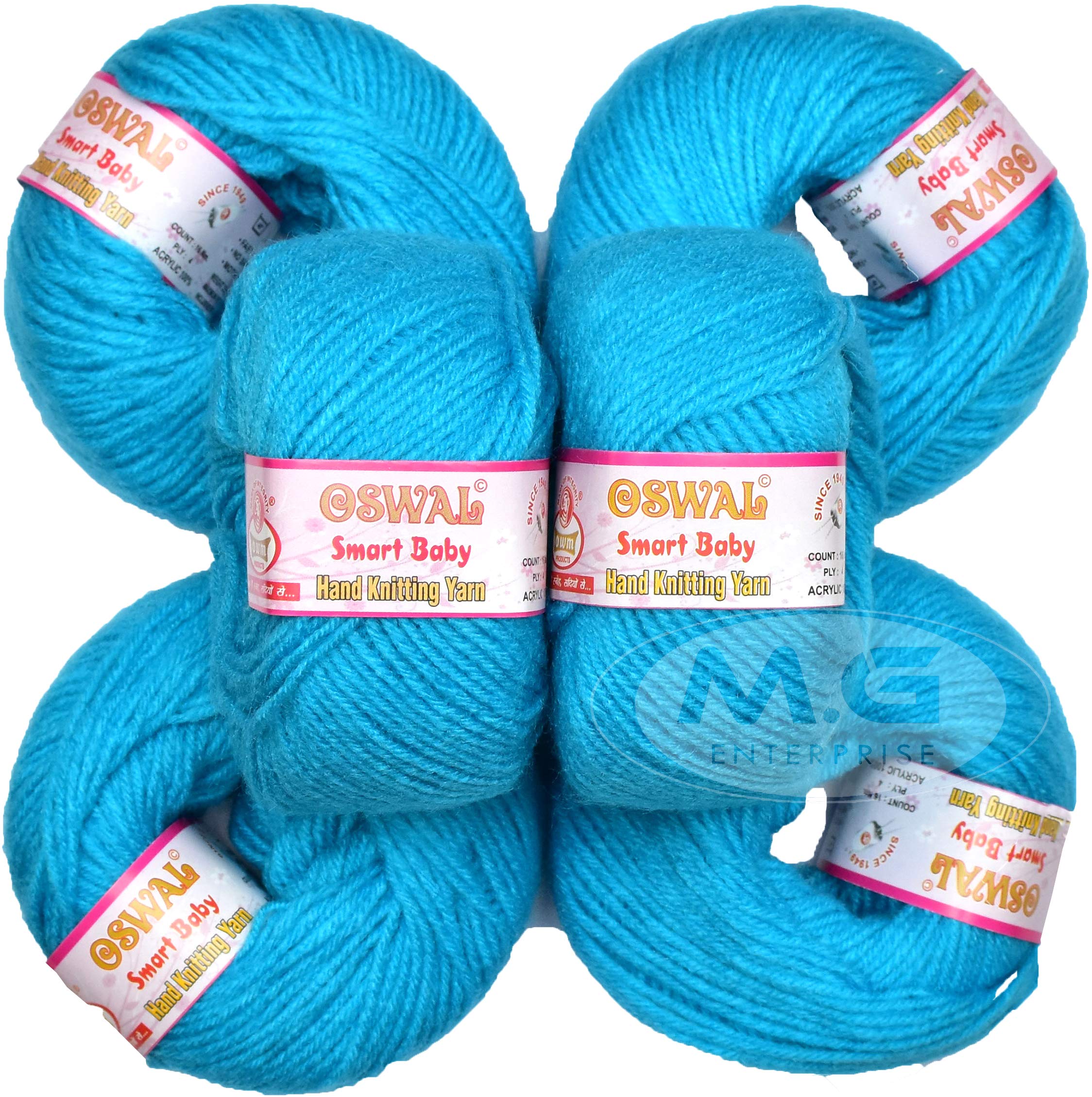 Oswal 100% Acrylic Wool Red (6 pc) Baby Soft 4 ply Wool Ball Hand Knitting Wool/Art Craft Soft Fingering Crochet Hook Yarn, Needle Knitting Yarn Thread Dye SM-D SM-JB