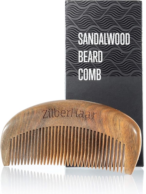 ZilberHaar Beard Comb – 100% Sandalwood – Essential Beard Care Accessory for Men – Hand Made
