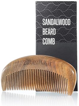 ZilberHaar Beard Comb 100% Sandalwood Essential Beard Care Accessory for Men Hand Made