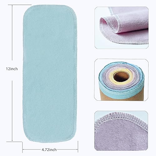 Miniatura 3 de NAIVELY - Paquete de 20 papel higiénico lavable y reutilizable, color claro, papel higiénico de tela ecológica orgánica, toallas de papel higiénico