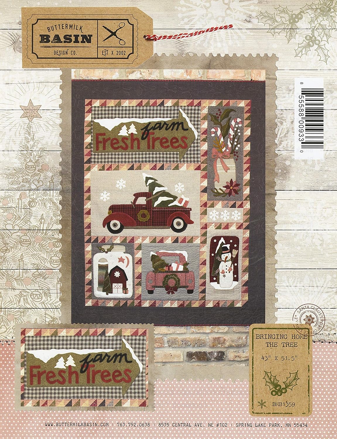 Bringing Home the Tree Christmas Wall-hanging pattern - by Buttermilk Basin - 43" x 51.5" BMB 1359