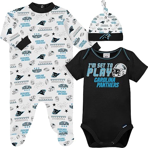 Miniatura 10 de Gerber NFL Baby Boys' 3-Piece Bodysuit, Sleep 'n Play, & Cap Set