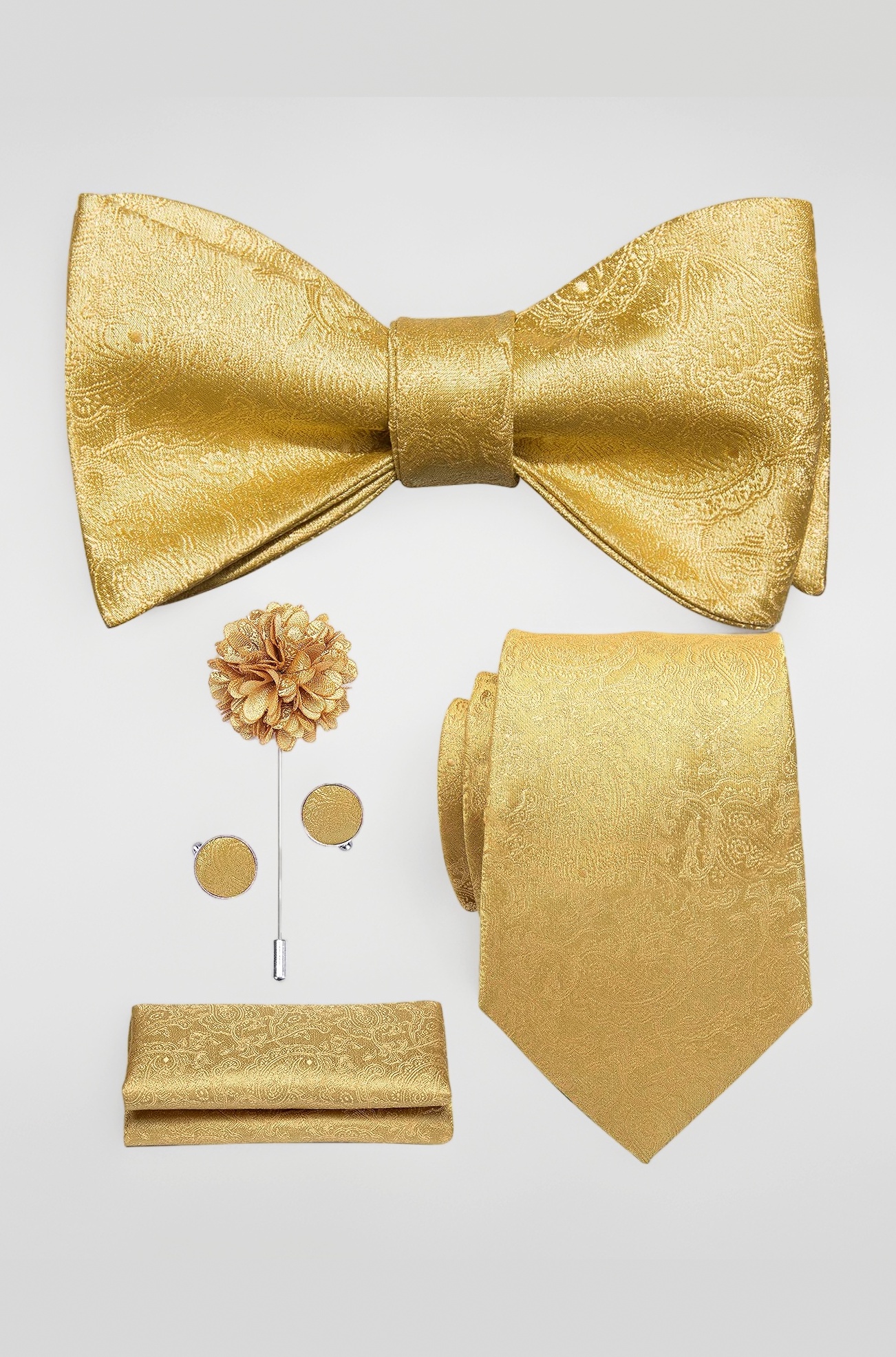 Hi-Tie Classic Blue Woven Silk Tie Necktie Set Wedding Tie For Men