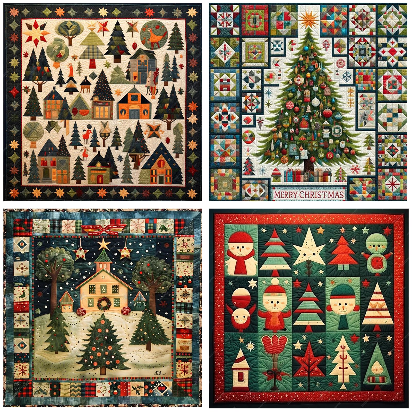 Poetrydraw Multicolor 4Pcs Tree Full Diy 5D Round Drill Diamond Art Painting Gem Art Home Decor 30X30cm (3)