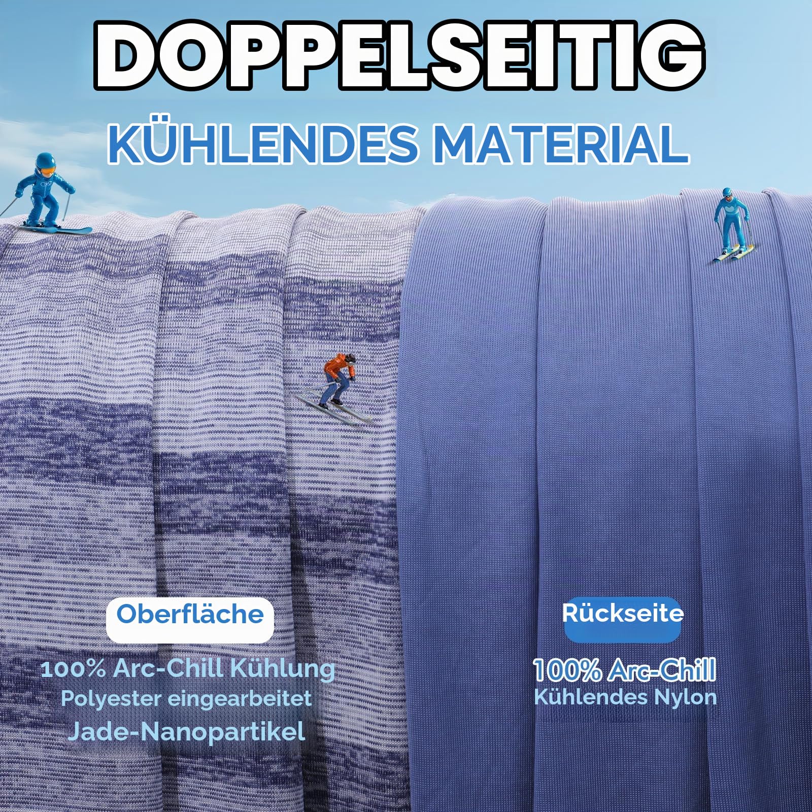 Luxear Kühldecke Sommer für Menschen, Selbstkühlende Decke, 150x200cm Blau
