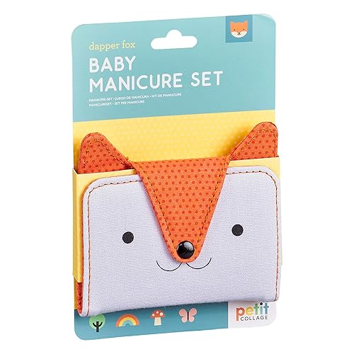 Miniatura 5 de Petit Collage Kit de uñas para bebé, incluye cortaúñas para bebé, tijeras y lima de uñas, incluye una bolsa en forma de zorro que mide 7 x 4.5 x