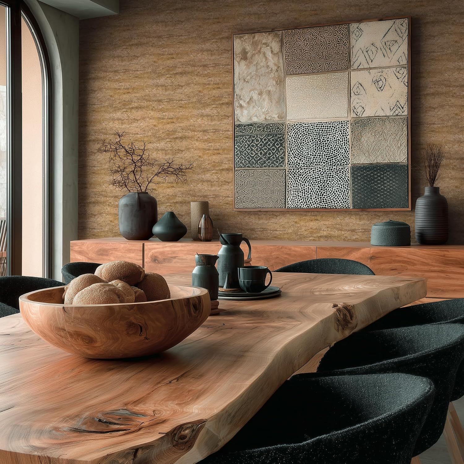 A.S. Création Vibes & Styles Tamika Raw Heritage 791994 Non-Woven Wallpaper - Earth Savannah - Warm Brown - Vinyl Surface - 10.05 m x 0.53 m