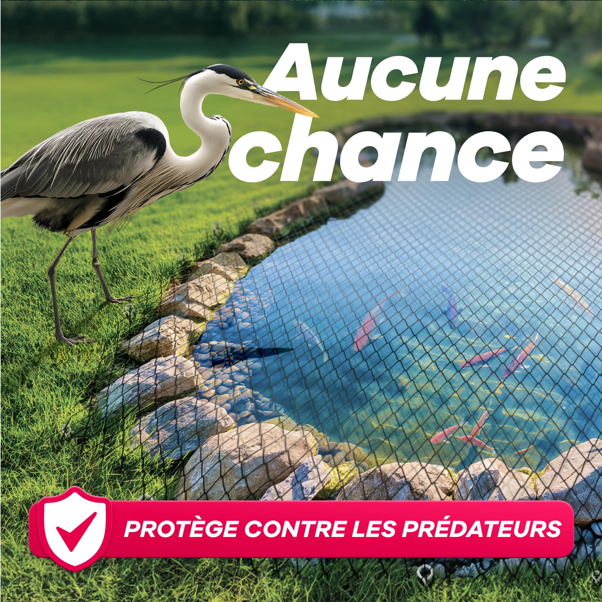 GEROBUG Filet de bassin mailles fines 5 x 2 m résistant aux intempéries UV protection hérons oiseaux filet