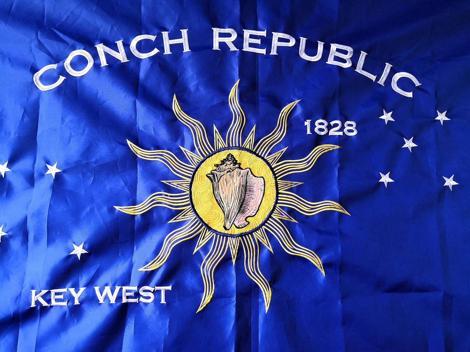 PREMIUM QUALITY Conch Republic of Key West and the Florida Keys Embroidered Single-Sided 100% Heavy-Weight 300D Nylon 2x3 (2'x3' Single-Sided) Flag