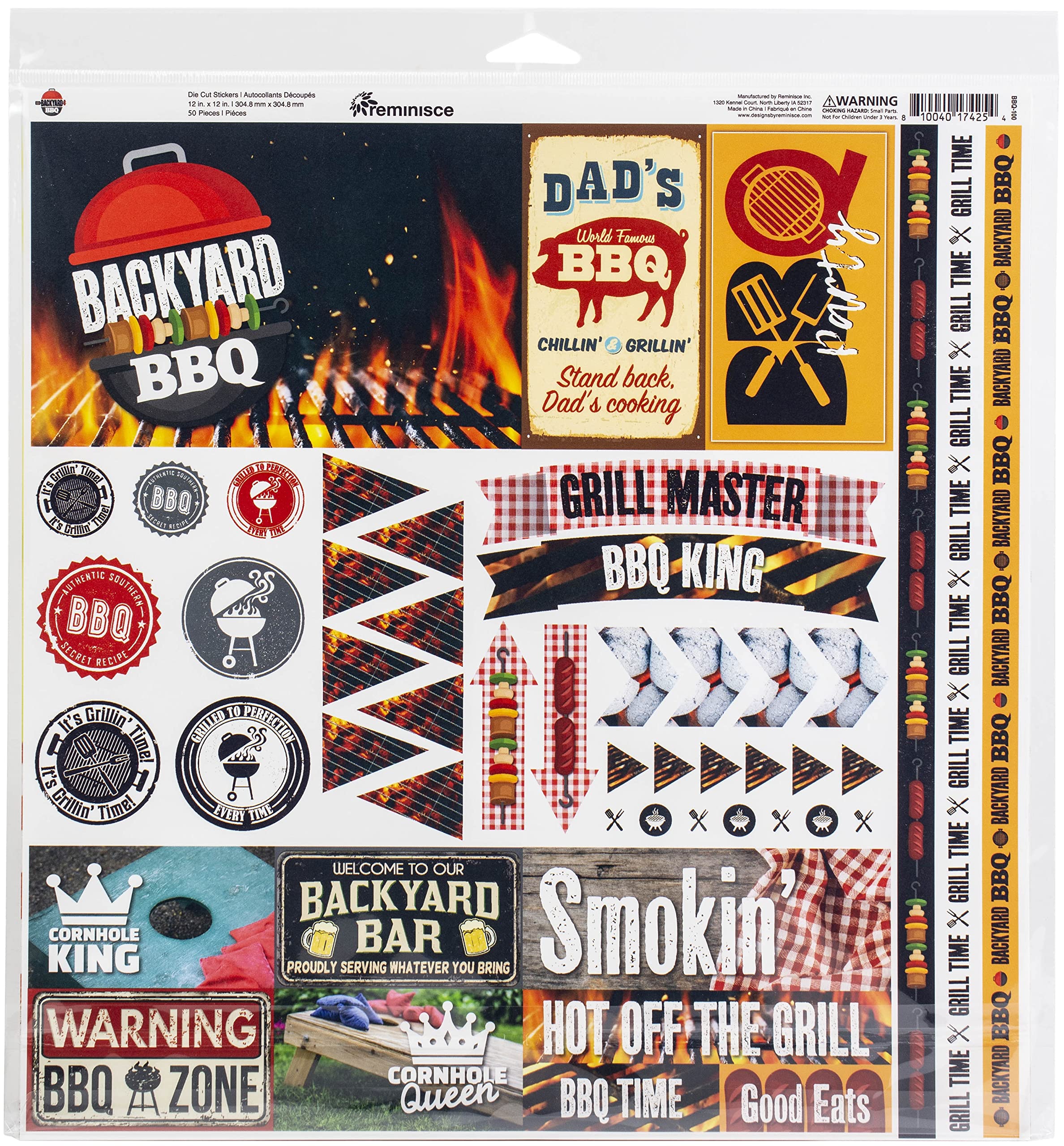 Reminisce Backyard BBQ Scrapbook Collection Kit, White, 12x12 inches