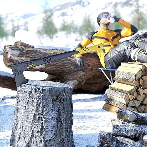 Miniatura 8 de LEXIVON V28 - Hacha de corte de 28 pulgadas, mango compuesto de fibra de vidrio ligero y agarre ergonómico TPR | Funda protectora de transporte