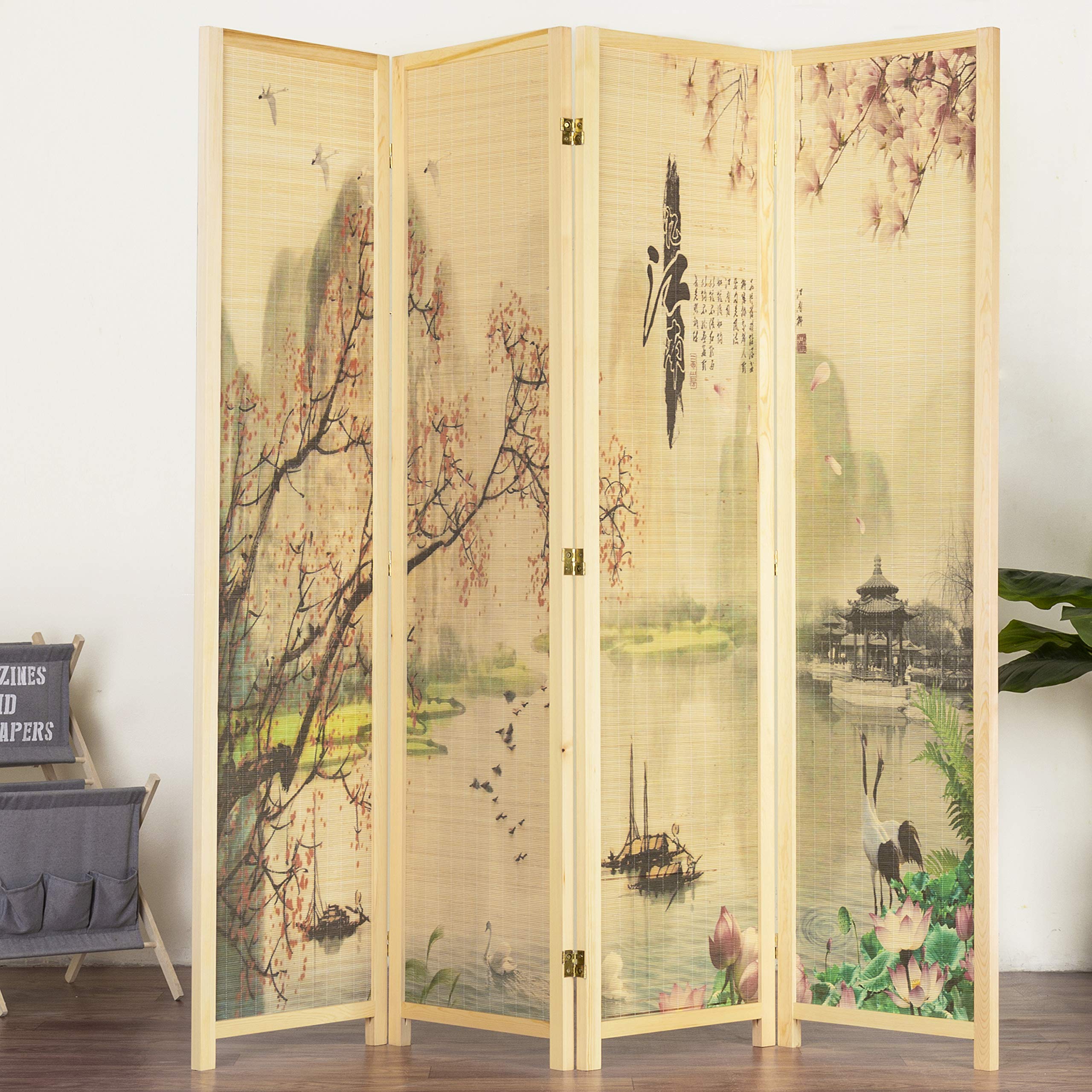 アンティーク雑貨 Beautiful tabletop partitions. Amazon.com: MyGift 4-Panel Folding Bamboo Room Divider Asian