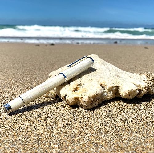 Miniatura 3 de LACHIEVA LUX Pluma estilográfica de madreperla con punta fina alemana. Bolígrafo de lujo para cada festividad. Juego de regalo de escritura premium