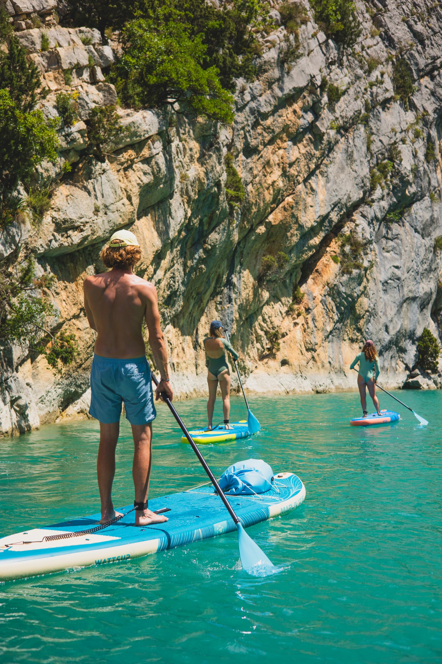 Wattsup - SUP Stand Up Paddle Gonfiabile MARLIN 12'5-378x89x15 cm, Dropstitch - Pacchetto completo: Remo 2in1, Leash, Pompa, Borsa di Trasporto - Fino a 185 kg - Blu