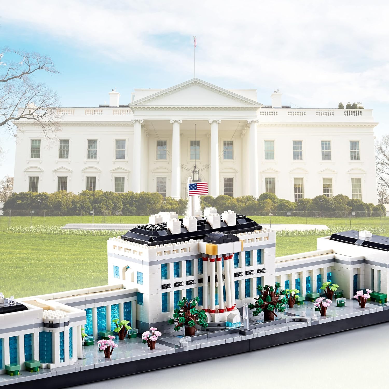 JXRLMB Architecture White House Modle Kit Micro Building Blocks Sets for Adults World Famous Landmark Collection Set U.S. Capital 3520 PCS for Teens 14+