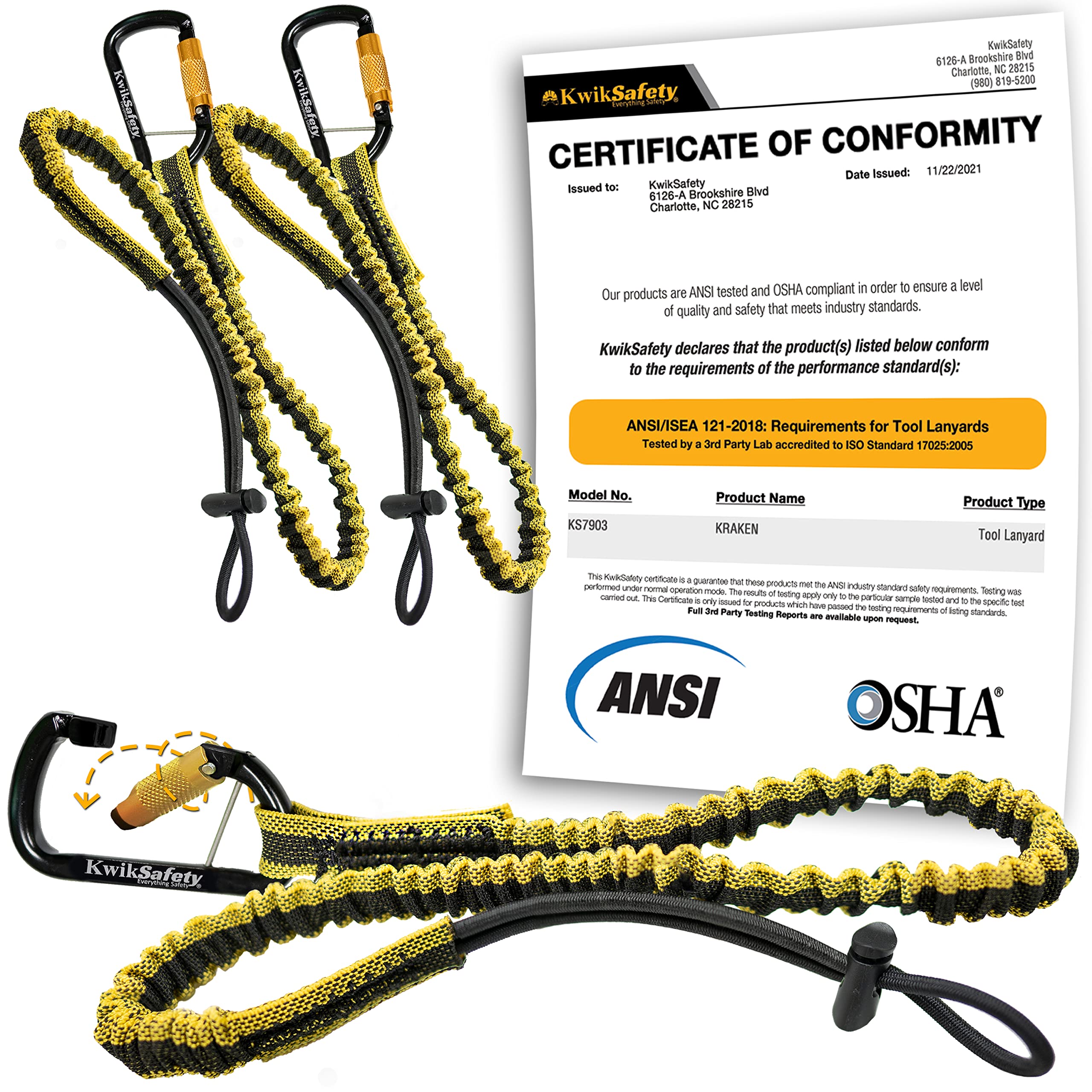 KwikSafety - Charlotte, NC - Kraken Tool Lanyard [3 Pack] ANSI