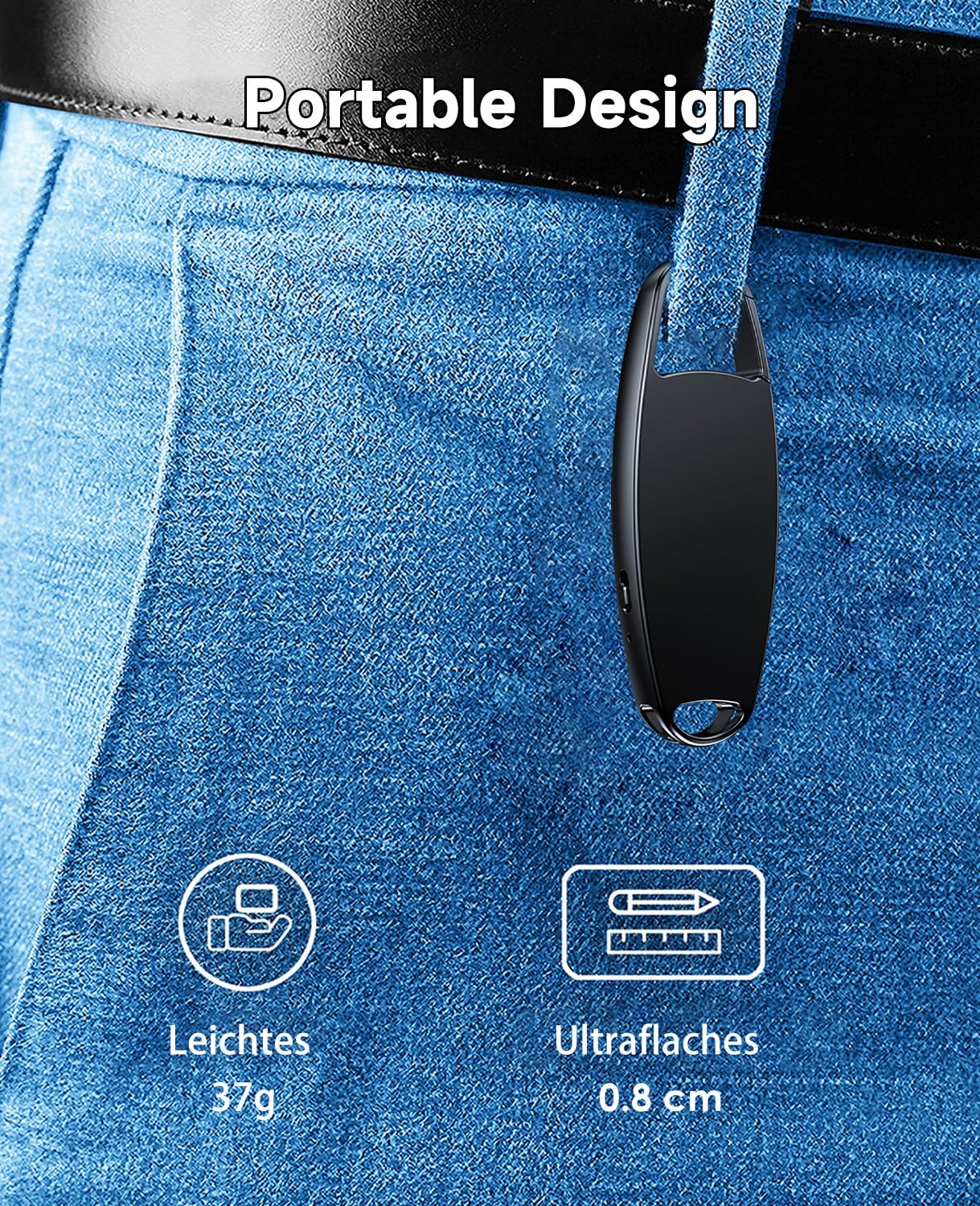 Diktiergerät Mini, Vandlion 32GB Aufnahmegerät mit Rauschunterdrückung, USB C Voice Recorder mit Spracherkennung für Vorlesungen Interviews Meetings Klasse